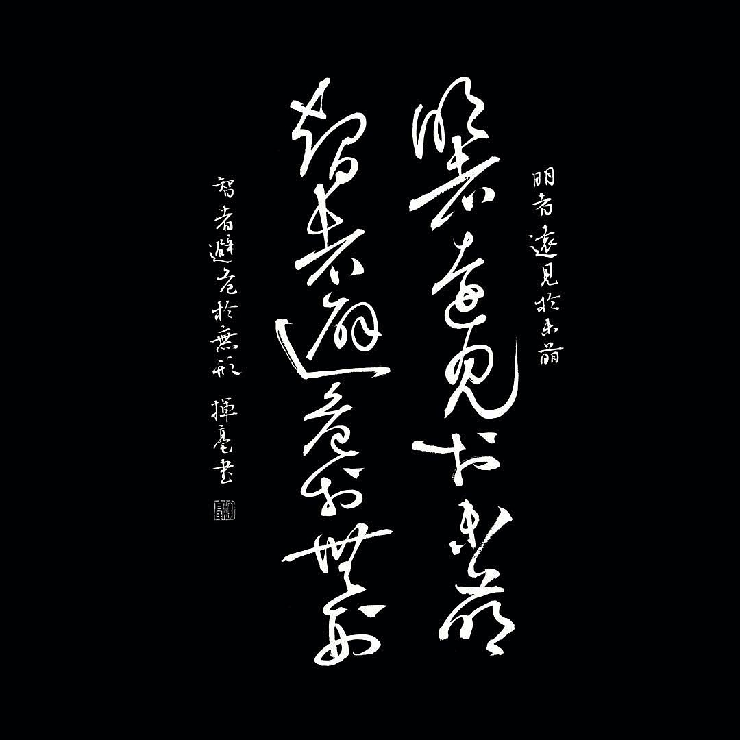 书写丨明者远见于未萌 智者避危于无形|纯艺术|书法|挥毫 - 原创作品