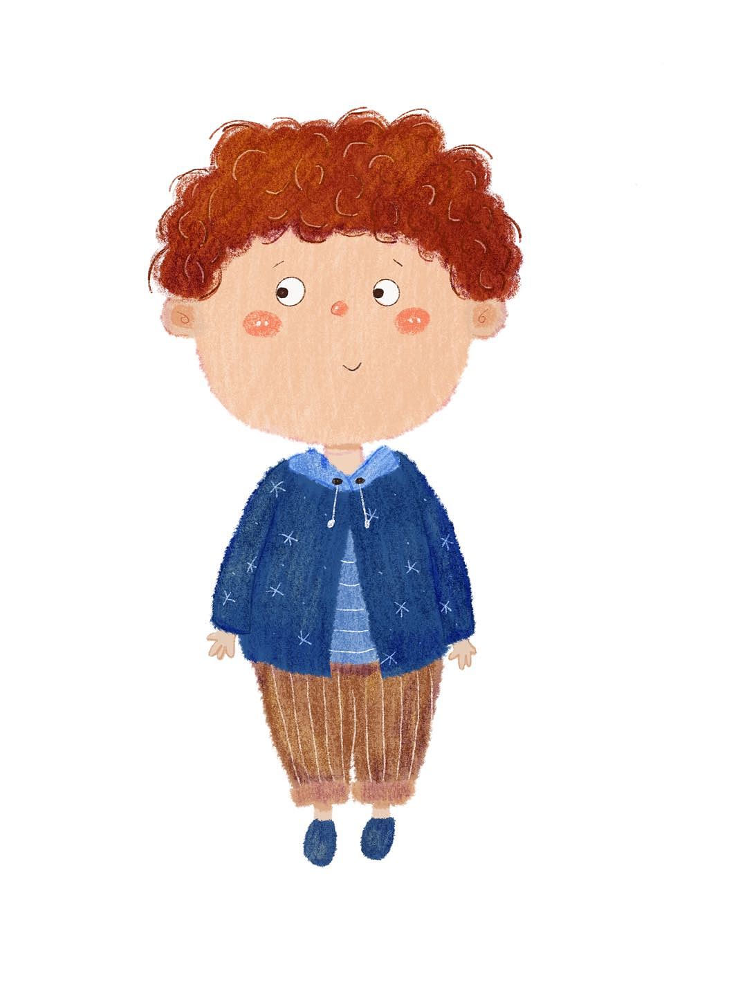 板绘原创儿童插画之可爱的小男孩