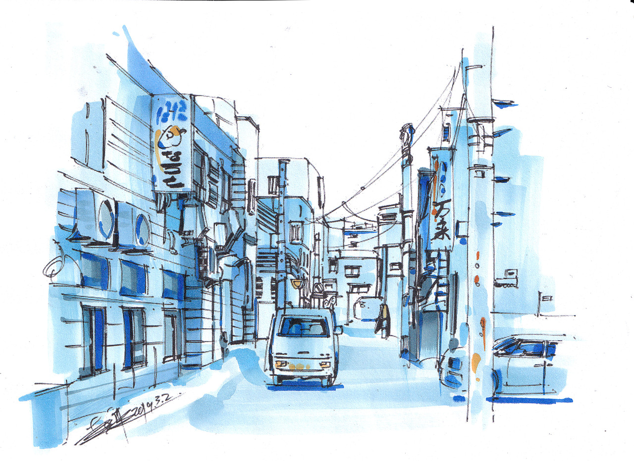 2019城市街景马克笔创作集合|纯艺术|绘画|赵航马克笔_原创作品-站酷