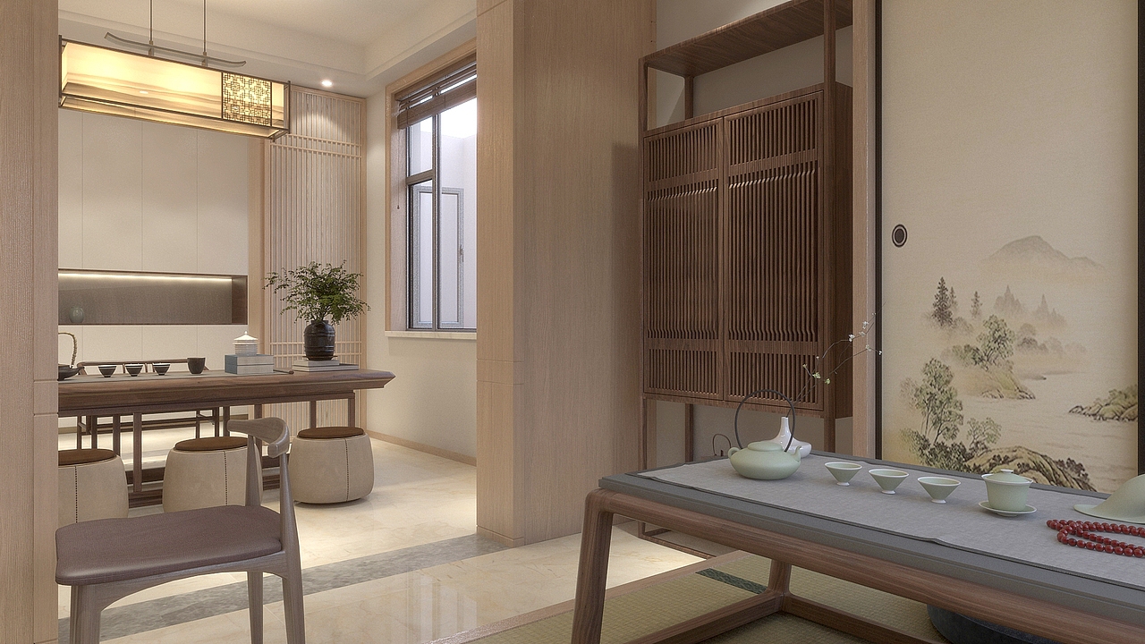 新中式别墅（图ZMjcyNzA0NTI4） - 家装设计 - 站酷设计师小猫大人原创素材 - 站酷ZCOOL