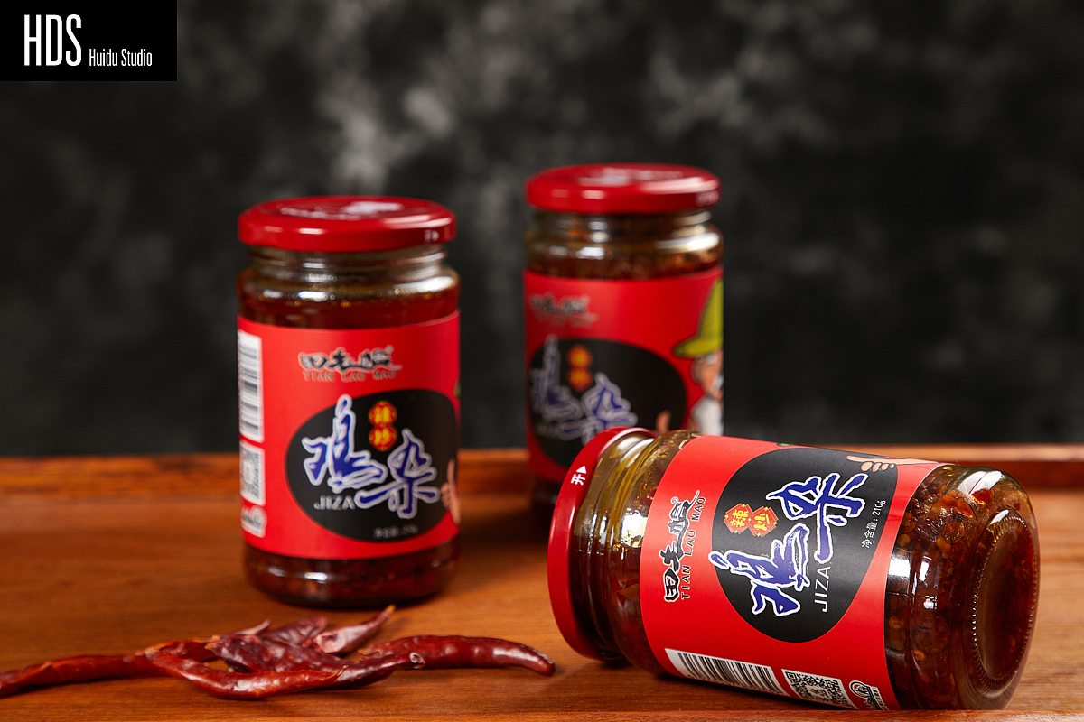 食品类田老帽酱产品场景图拍摄