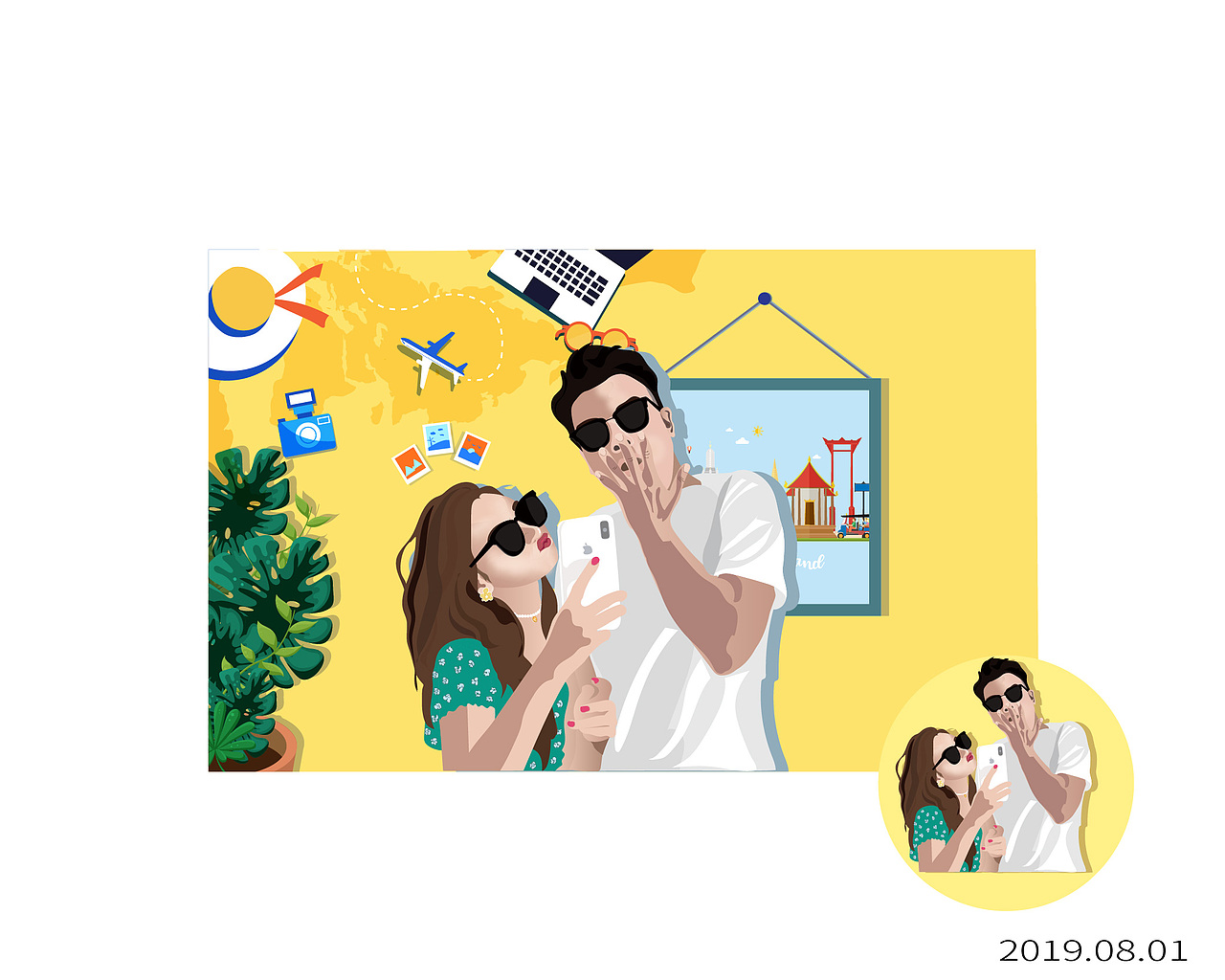 人物插画——图图划划（图ZMTcwNjE3MjI0） - 创作习作 - 站酷设计师jessica_qqqy原创素材 - 站酷ZCOOL