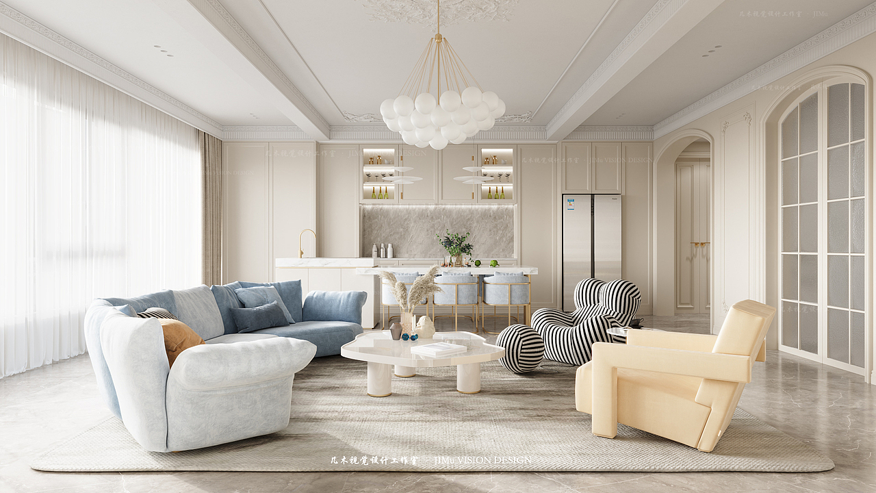 现代法式表现（图ZMjQyODE2MjU2） - 家装设计 - 站酷设计师JiMu视觉设计原创素材 - 站酷ZCOOL