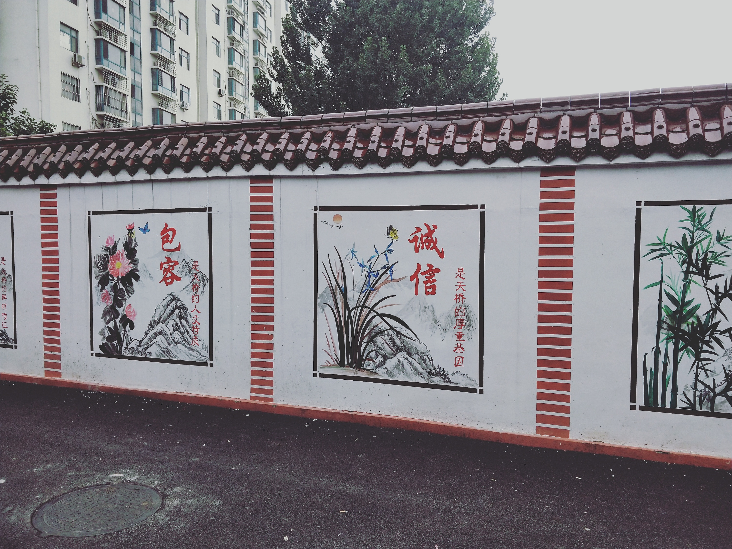 济南街道文化墙手绘,济南街道文化墙彩绘