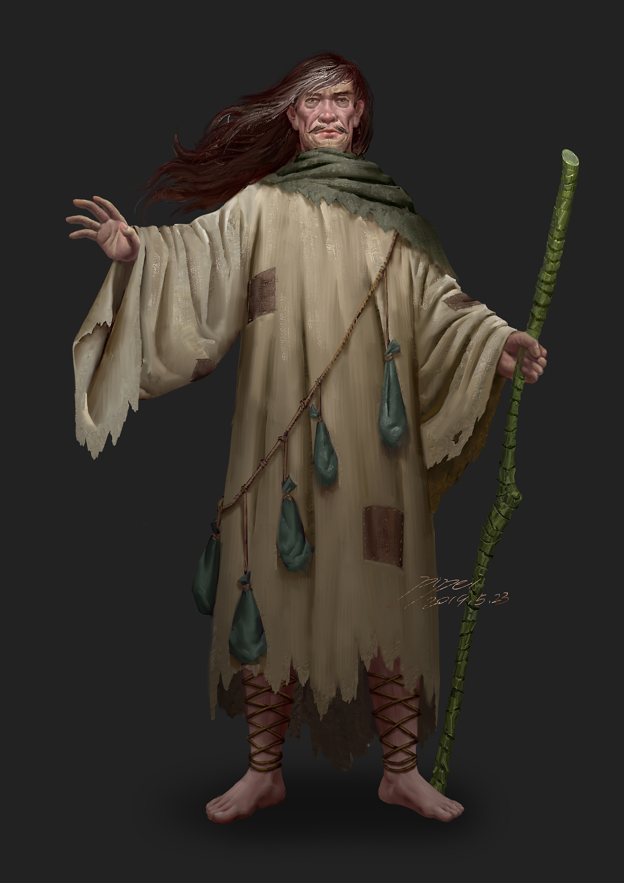 【原创人设】丐帮长老-范士宪|插画|概念设定|皮沛pipei - 原创作品