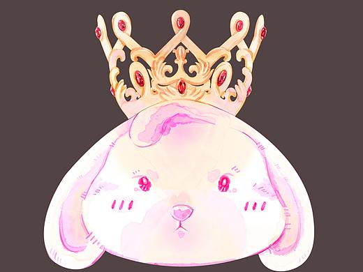 水彩风--公主兔