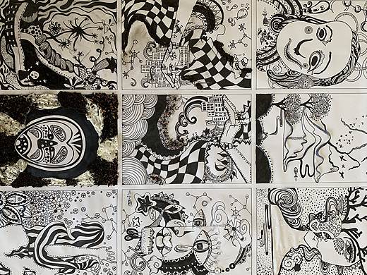 黑白装饰画“我的世界”