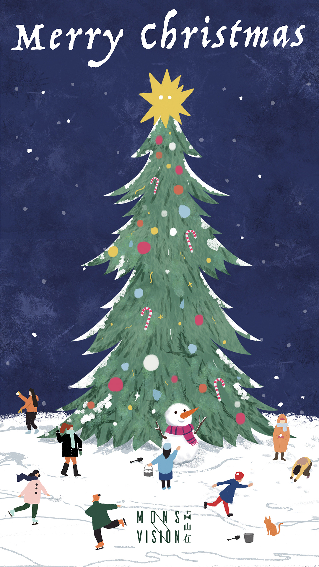 圣诞插画动态海报