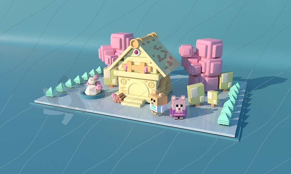 卡通房子场景建模渲染练习