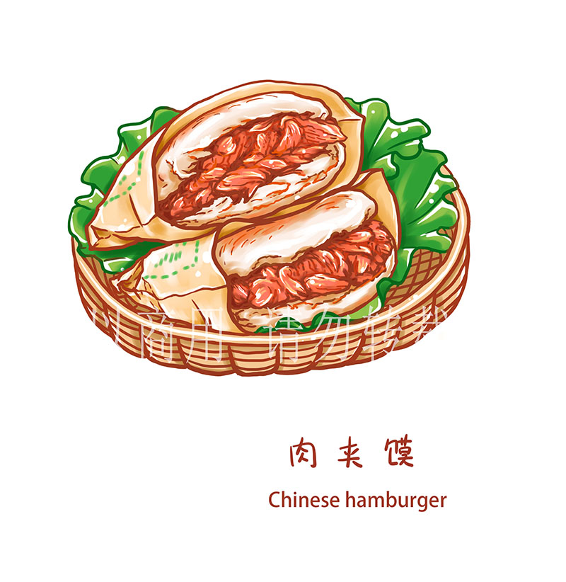 关于西安美食的简笔画图片