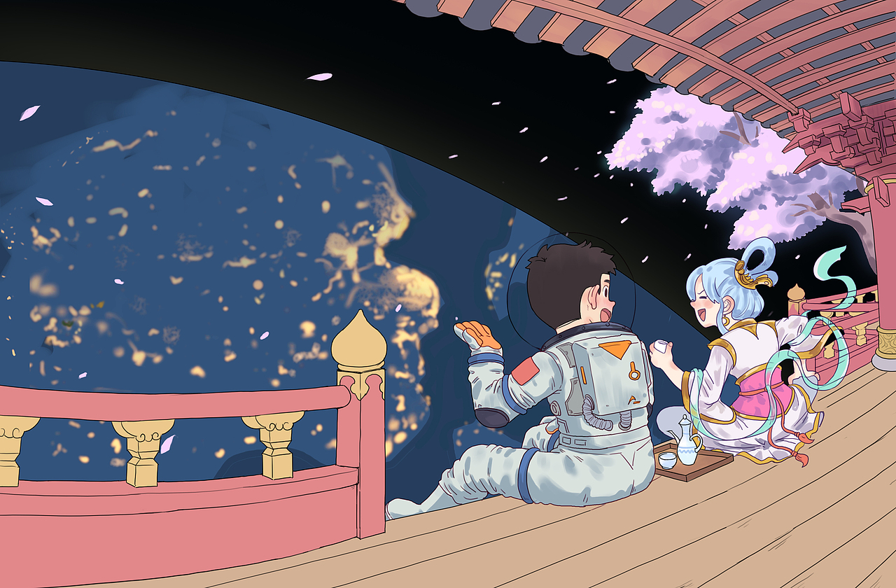 月球上的中秋节（图ZMjcxMzcyNTM2） - 商业插画 - 站酷设计师煎蛋超人LC原创素材 - 站酷ZCOOL