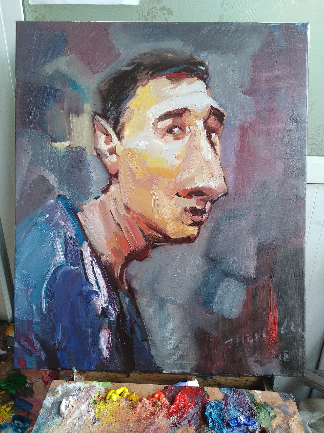 梅西漫像，郑路漫画。