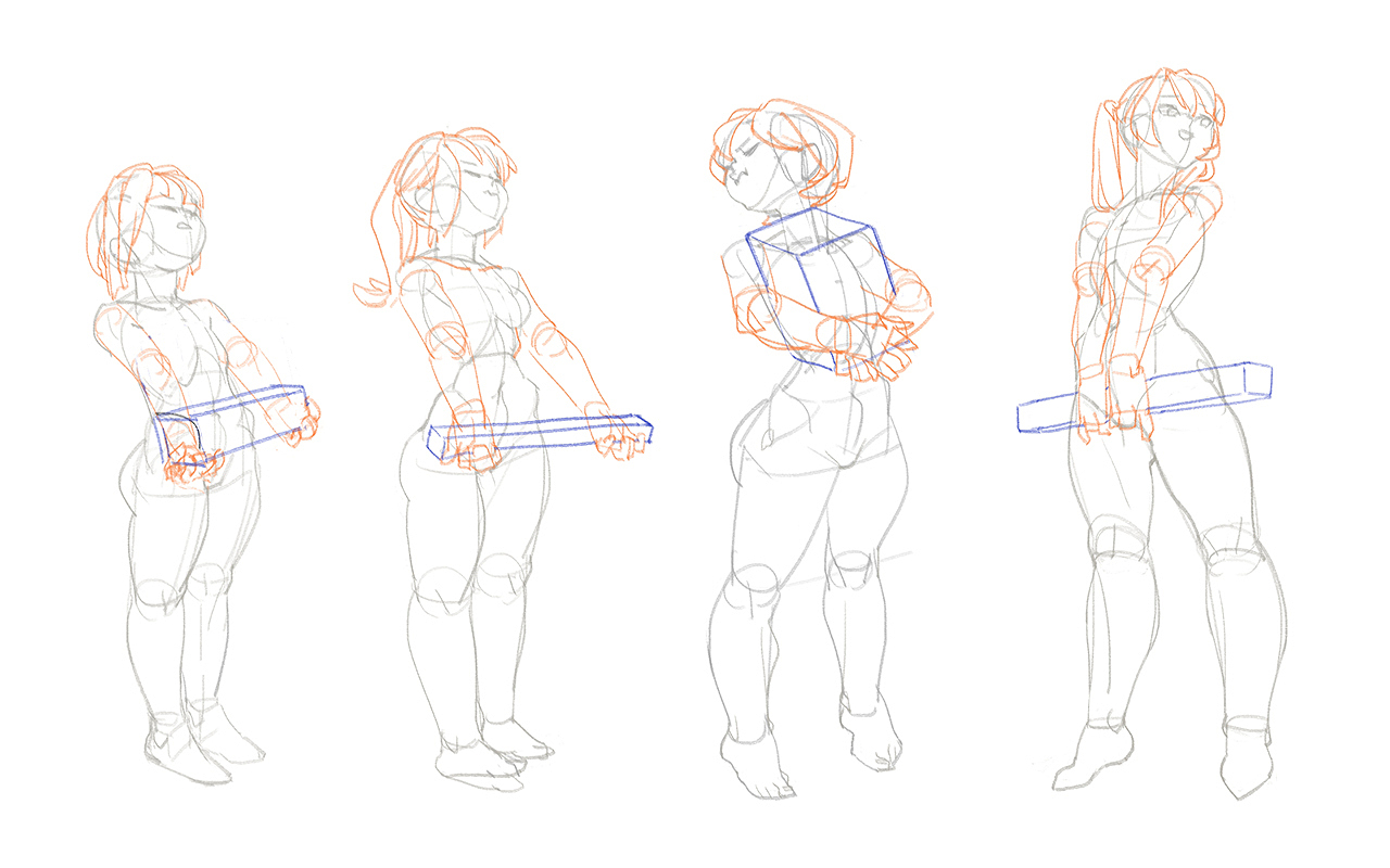 动漫人体范画选集 - 体块/结构/动态（图ZMjUwNTM1MzM2） - 创作习作 - 站酷设计师Yibao画画原创素材 - 站酷ZCOOL