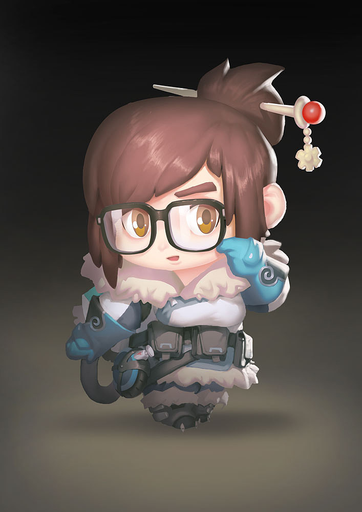 米罗老师守望先锋卡通同人小美过程图赏析