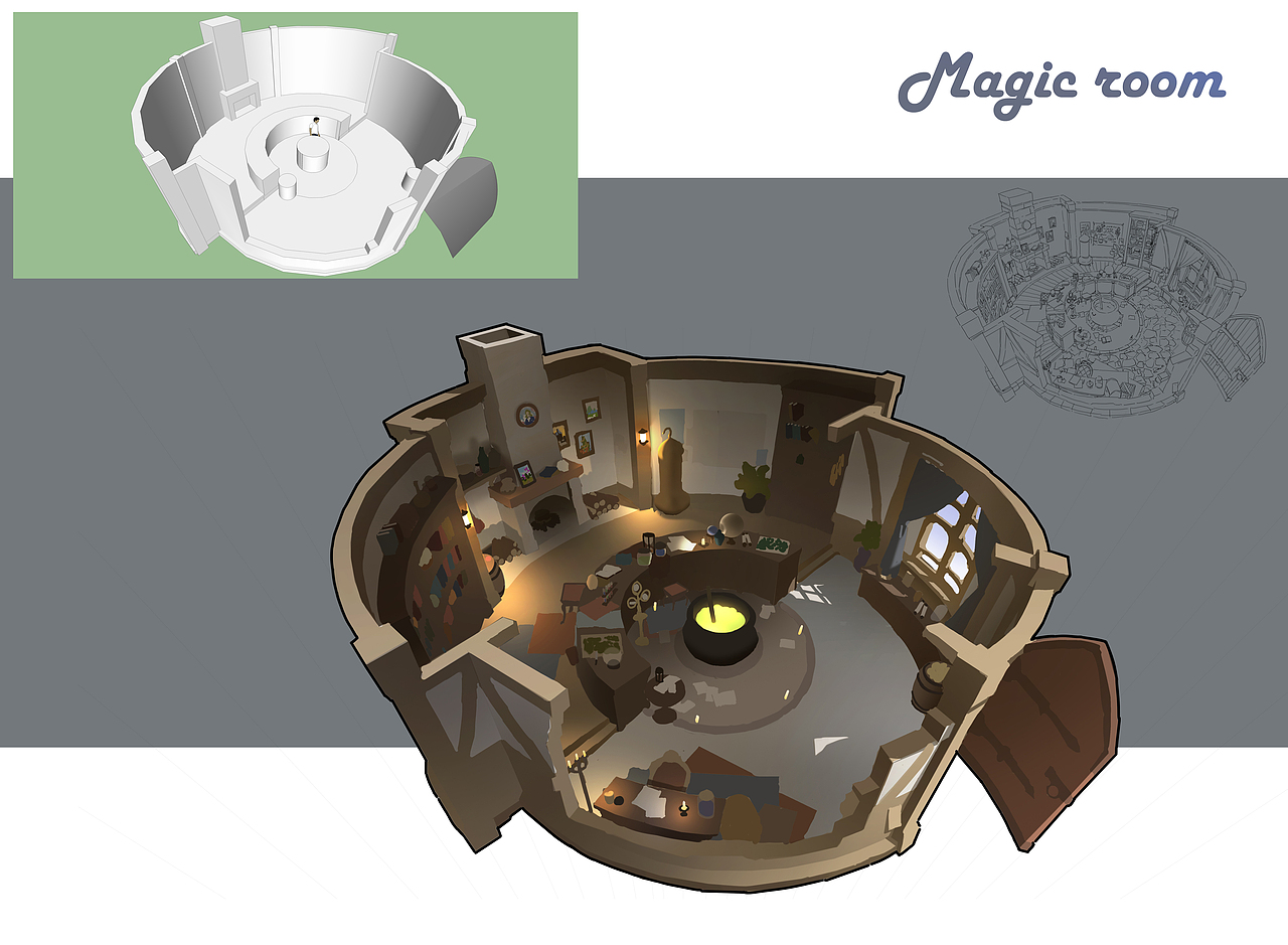 洛克猴室内设计课范《magic room》（图ZMTM0ODExNTg0） - 游戏原画 - 站酷设计师艺数绘CG原创素材 - 站酷ZCOOL