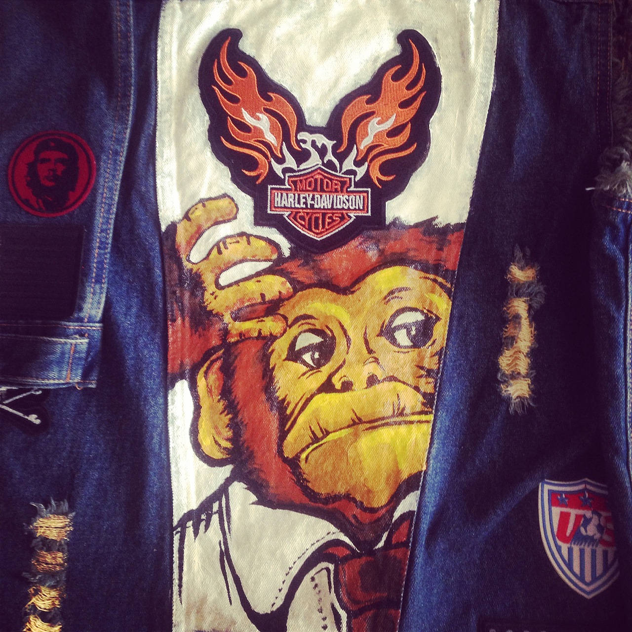 死飞圣经团队新队服,涂鸦牛仔夹克 graffiti jacket