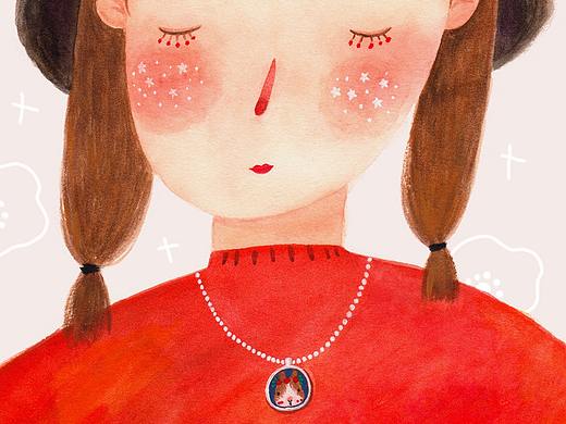 佩戴八子的少女