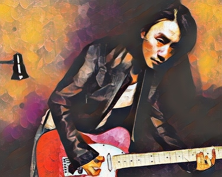 邓赟崽插画赏析《弹吉他的男人》