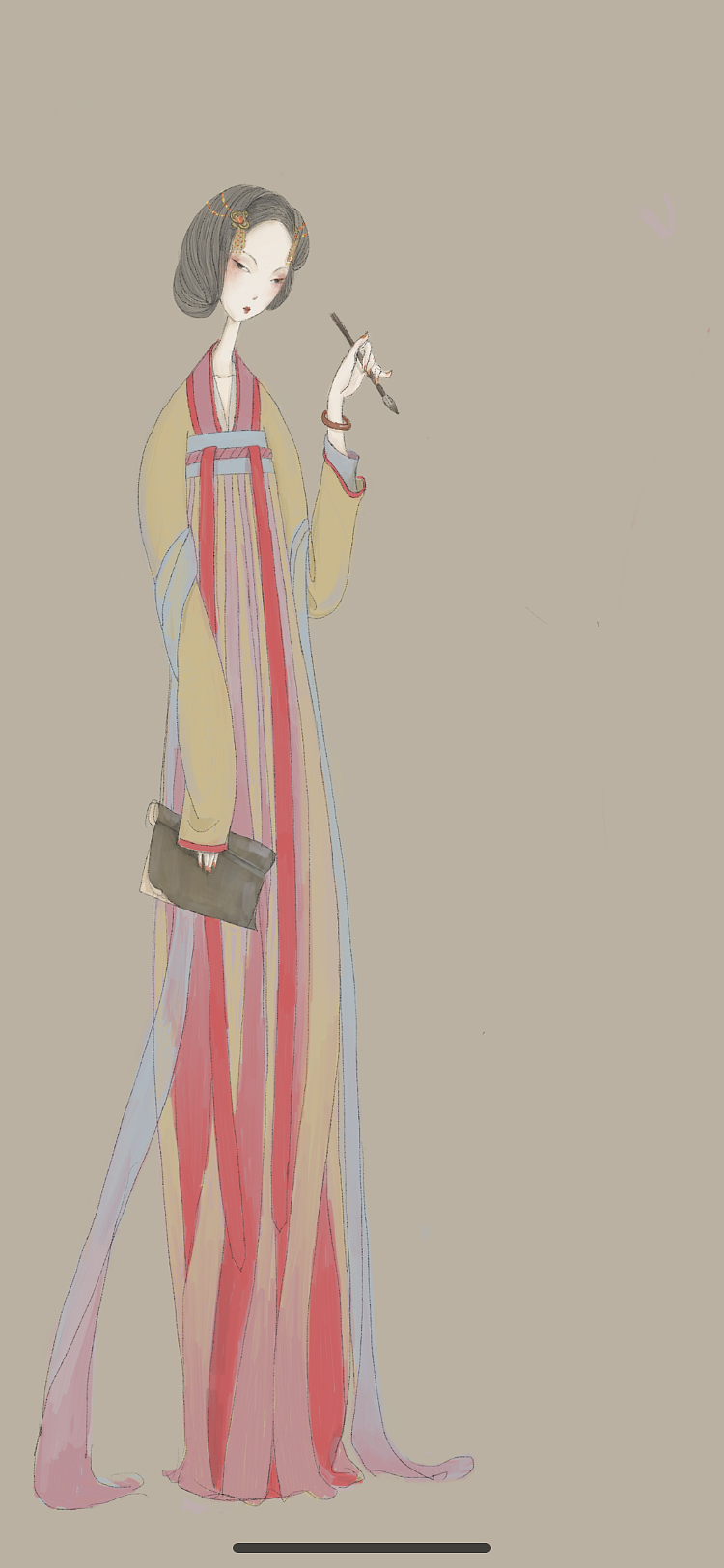 春江花月夜｜仕女图册二（图ZMjMwMDY0NjYw） - 绘本 - 站酷设计师彭琴琴原创素材 - 站酷ZCOOL