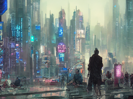 #AI创作实验室#侠客与赛博朋克的碰撞