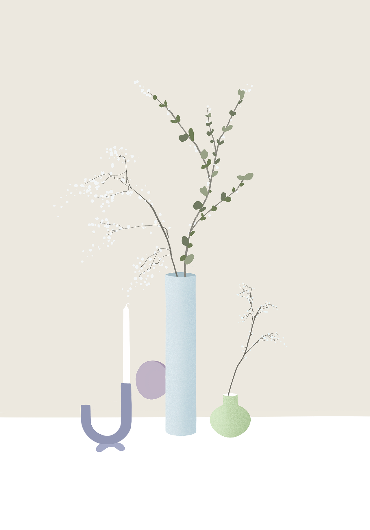 致敬莫兰迪（图ZMjIzMTU5Mzg4） - 商业插画 - 站酷设计师一禾栗子原创素材 - 站酷ZCOOL