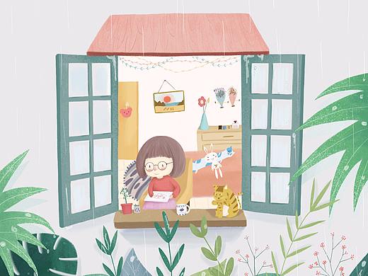 下雨天（个人主页-ZMjUwNjIzOTI=） - 儿童插画 - 站酷设计师DM大米爱画画原创素材 - 站酷ZCOOL