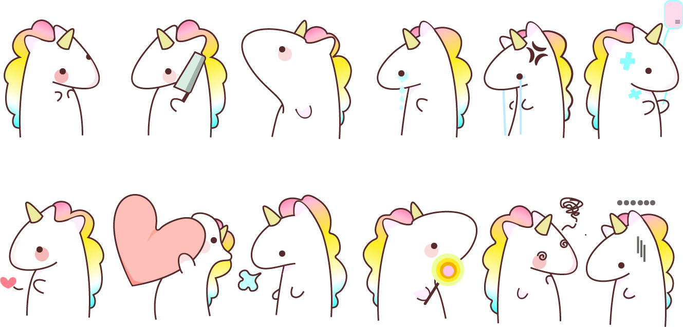 a临摹网络超可爱的彩虹独角兽