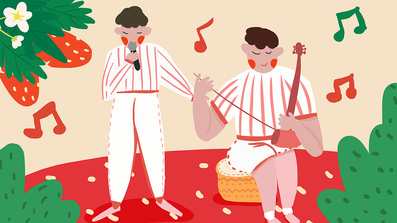 音乐会系列手绘插画（图ZMTI4MDc5NDQ4） - 商业插画 - 站酷设计师夏小鱼插画原创素材 - 站酷ZCOOL