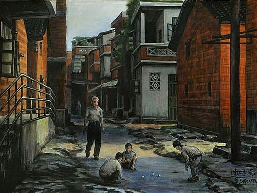 旧广东清远县清城镇写生油画系列之一