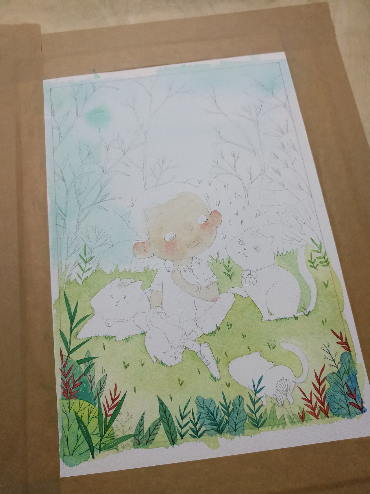 小男孩和猫咪的故事