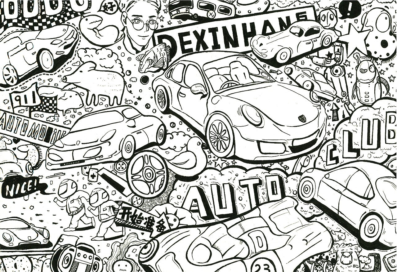教你电脑涂鸦：汽车总动员2|插画|像素画|野孩子涂鸦 - 原创作品 - 站酷 (ZCOOL)