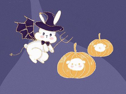 Cloud Rabbit系列-手机壁纸-万圣节