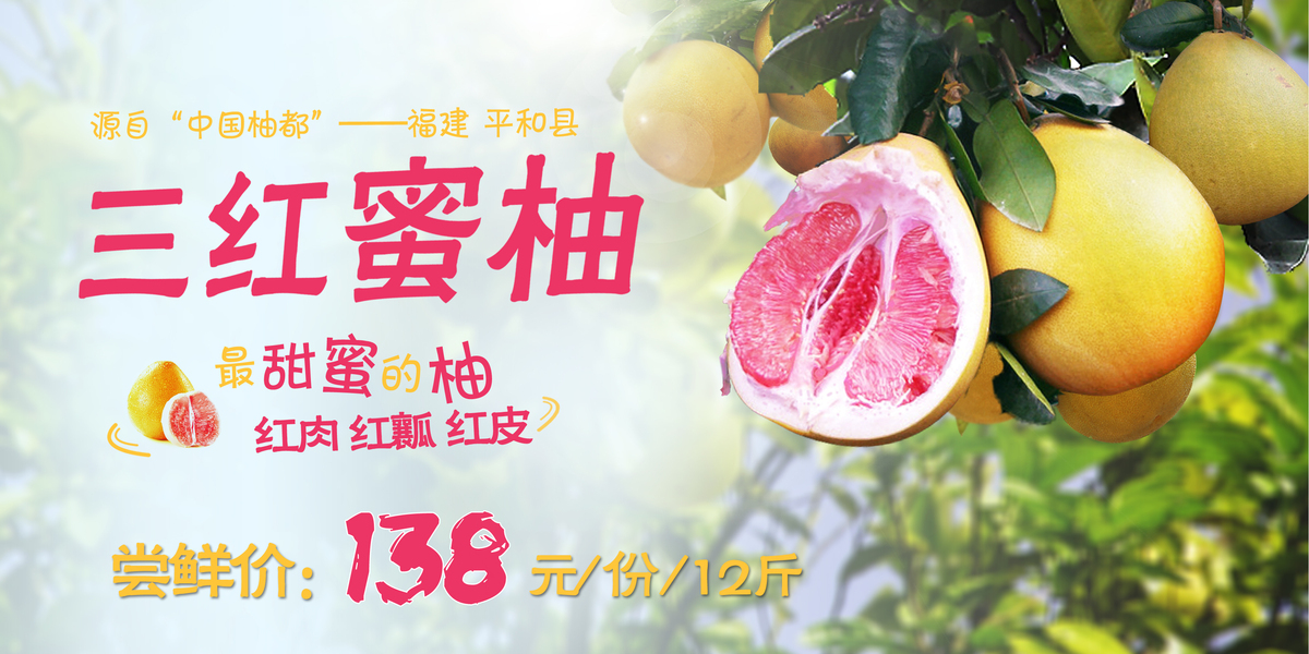 sep_ponytail生鲜水果 网页banner 黄桃 蜜柚 柚子 红心蜜柚 三红蜜柚 玉妃葡萄
