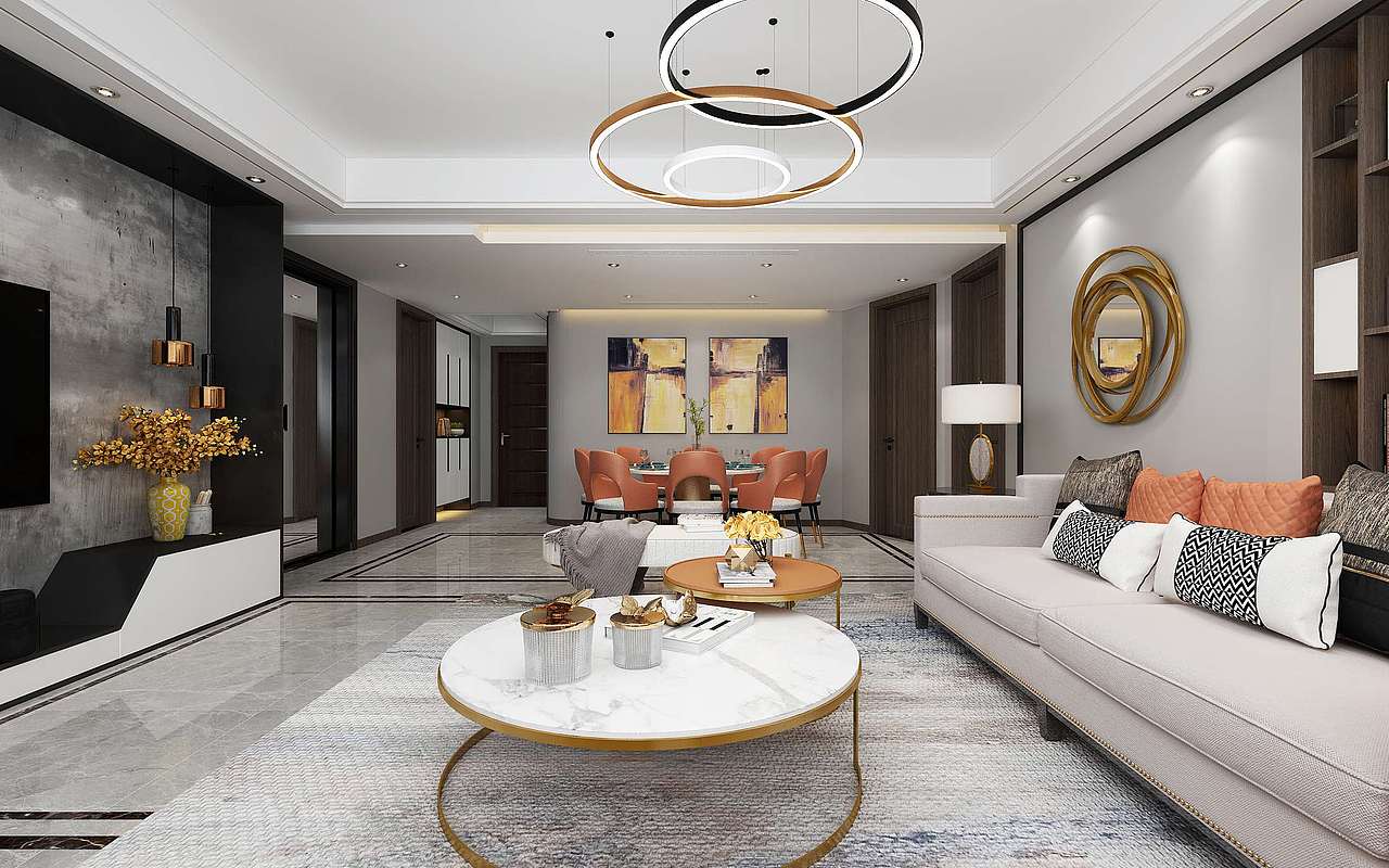 现代轻奢客餐厅（图ZMTU3NDc2MDQ4） - 家装设计 - 站酷设计师1992效果图李倩倩原创素材 - 站酷ZCOOL