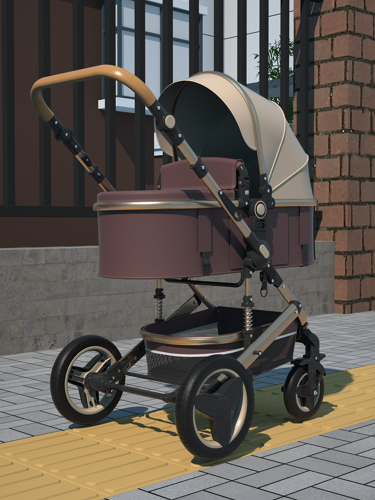 婴儿推车视频 三维展示视频/主图视频/电商视频