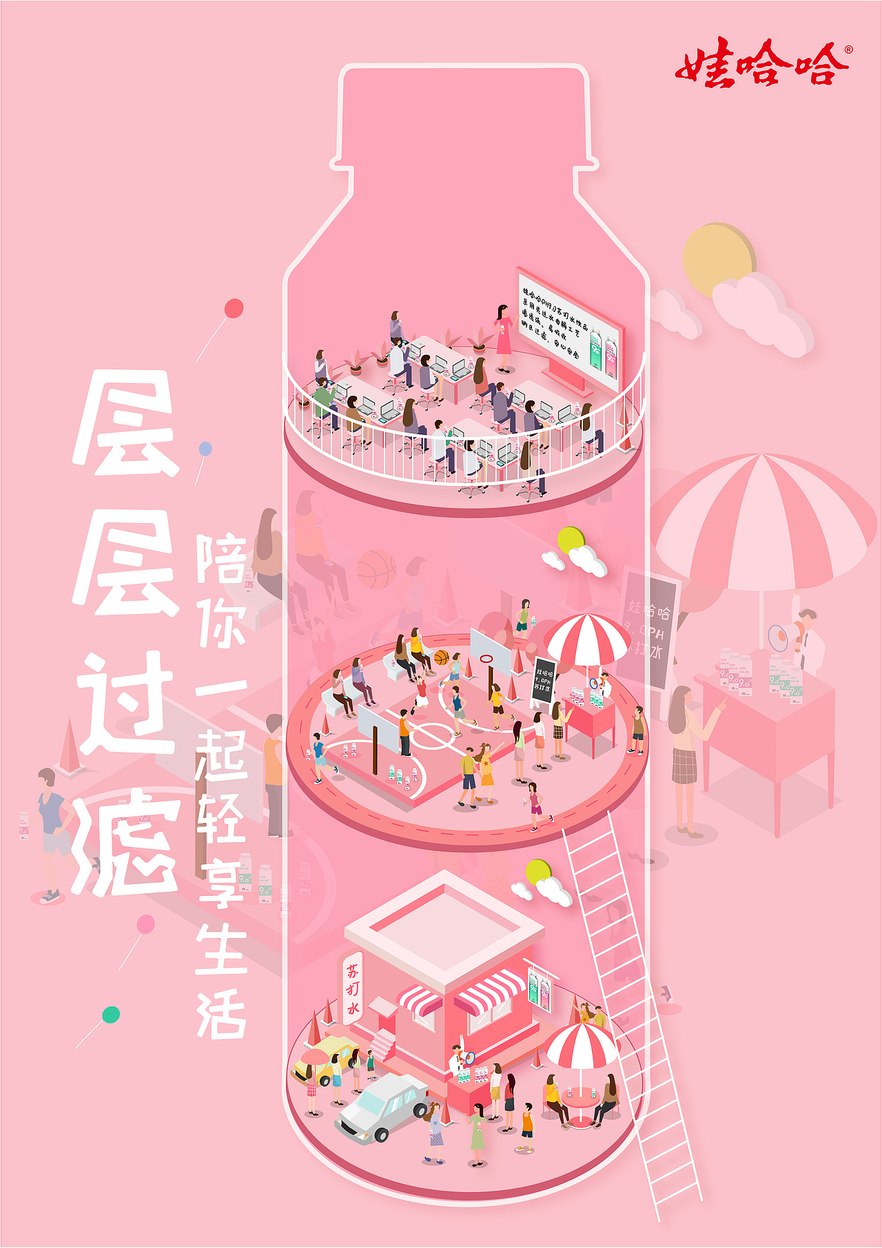 大广赛获奖作品｜2.5D娃哈哈海报设计（图ZMjIxMzM4Mzg0） - 海报 - 站酷设计师宝宝小红帽原创素材 - 站酷ZCOOL