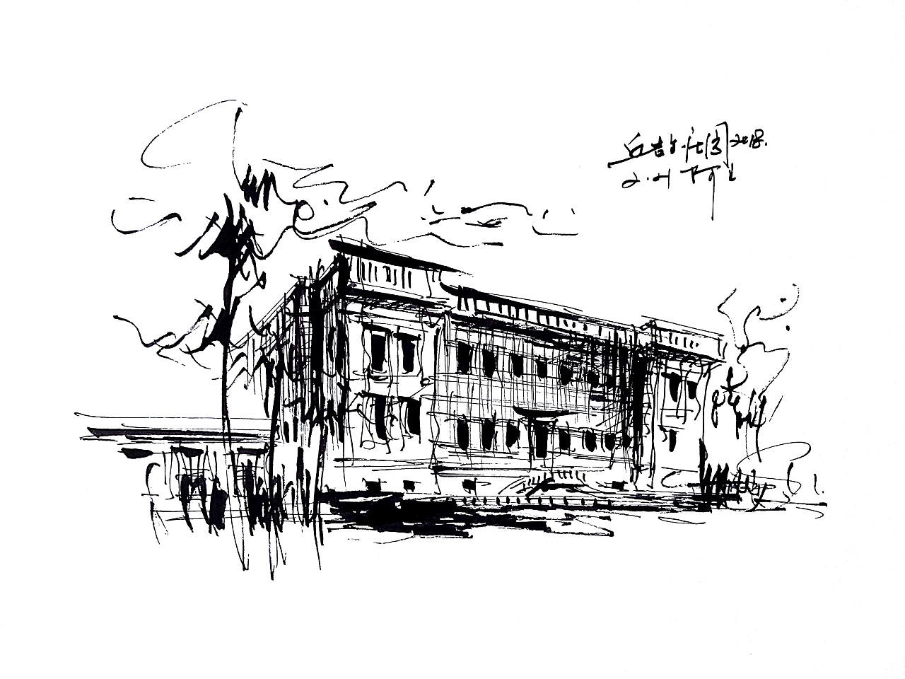 阿王速写建筑风景手绘