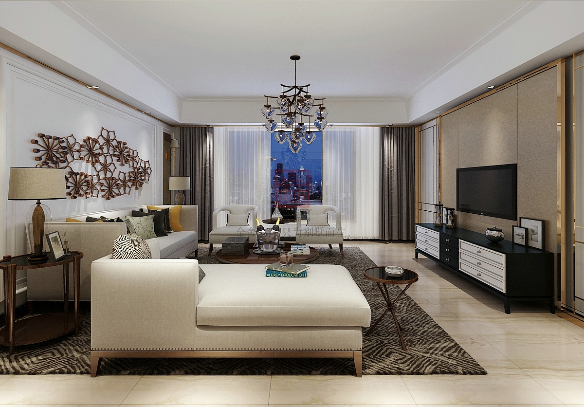 御河上院5#151平米现代风格装修效果图