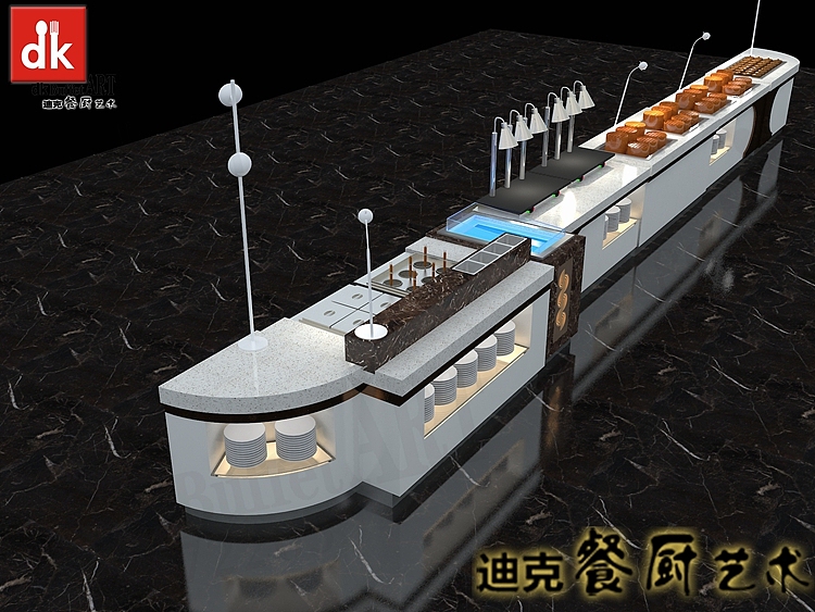 高职食堂自助餐台 防潮防火自助餐台 发光石保温台