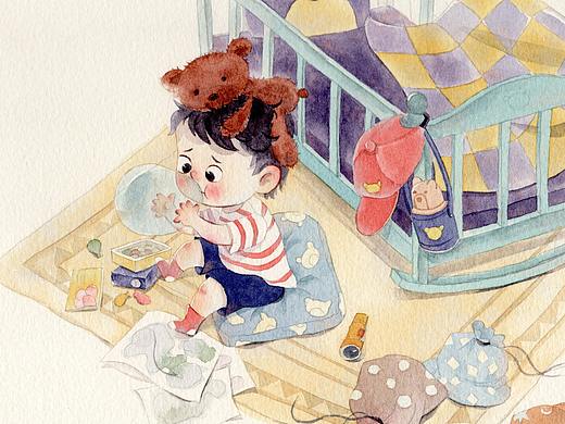 小屁孩出游记-手绘