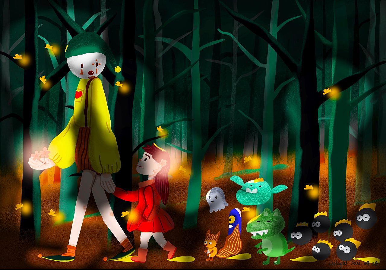 黑暗森林|插画|儿童插画|lesleyw_原创作品-站酷zcool