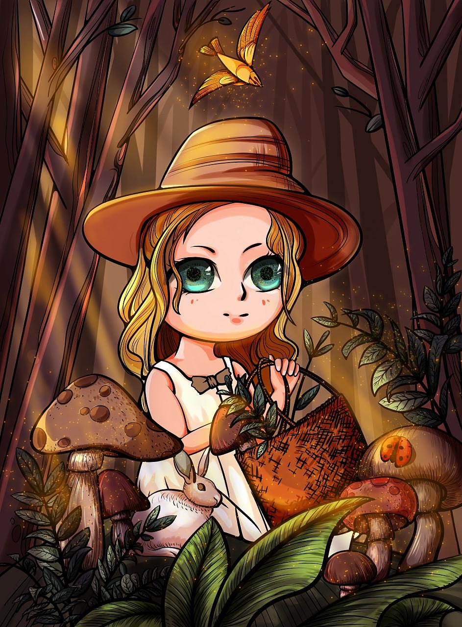 森林里的小仙女（图ZMzEyMjI1ODM2） - 儿童插画 - 站酷设计师琉影间原创素材 - 站酷ZCOOL