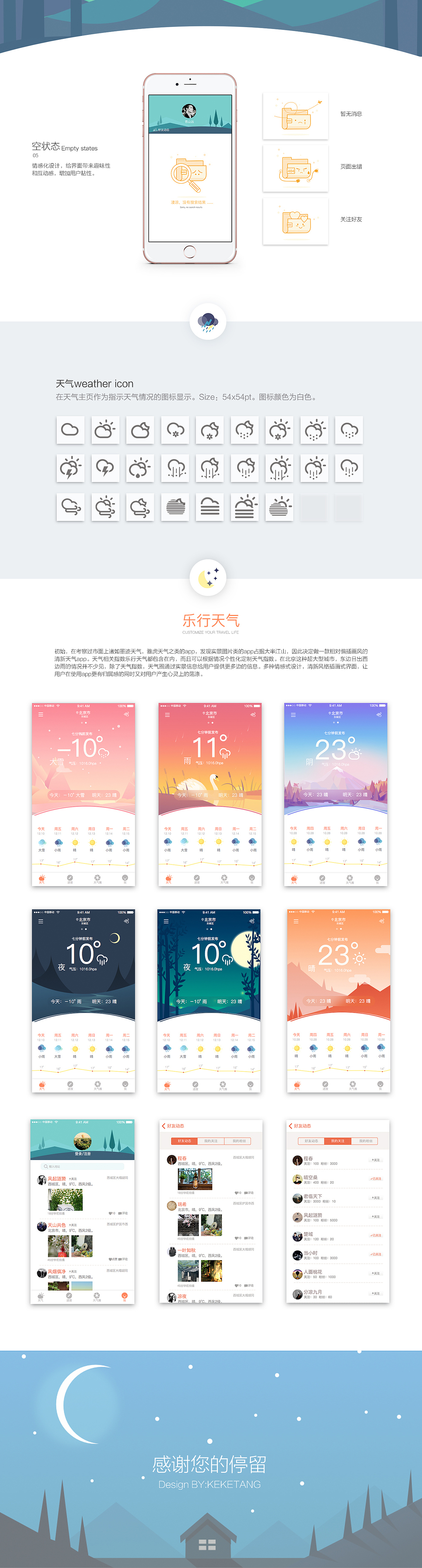 乐行天气app 界面设计