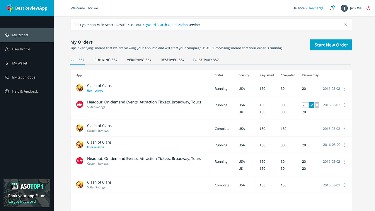 ReviewApp4U的网站后台