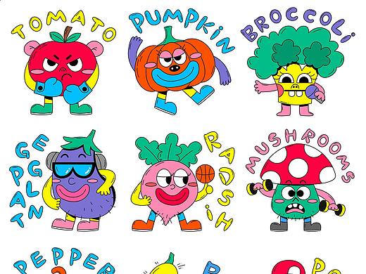 doodle风描边简笔画