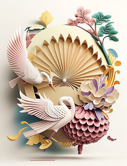 中国风仙鹤（图ZMzM3ODkwMTM2） - AI作品 - 站酷设计师Z20526385原创素材 - 站酷ZCOOL