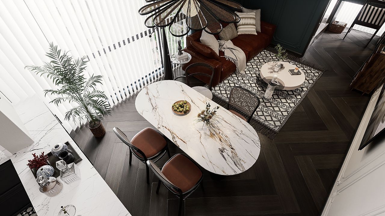 成都某公寓室内改造效果图表现