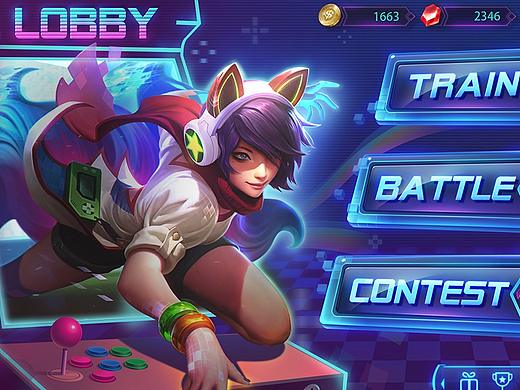 电玩勇士像素风moba界面设计