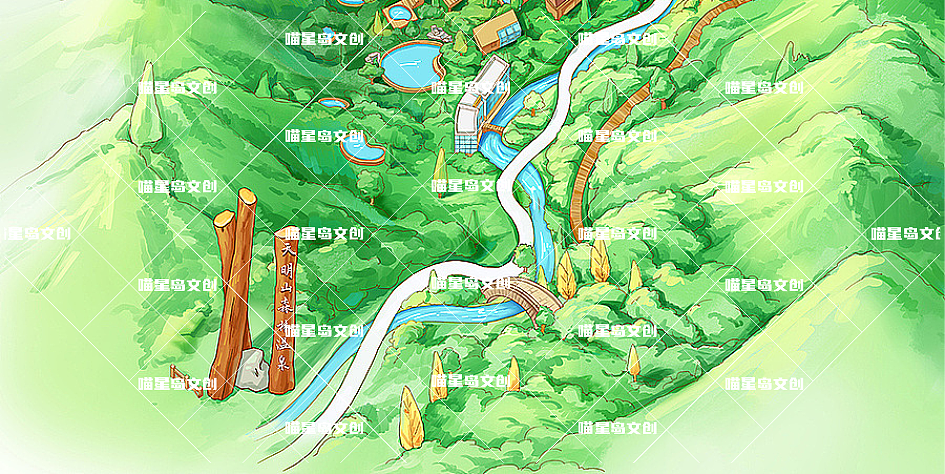 一组经常被盗图的原创手绘地图-喵星岛文创作品