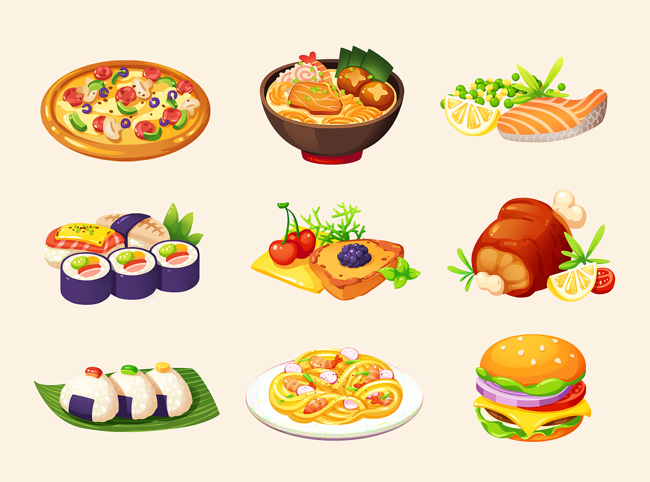 food（图ZMjc3NjczMjky） - 商业插画 - 站酷设计师lithium_原创素材 - 站酷ZCOOL